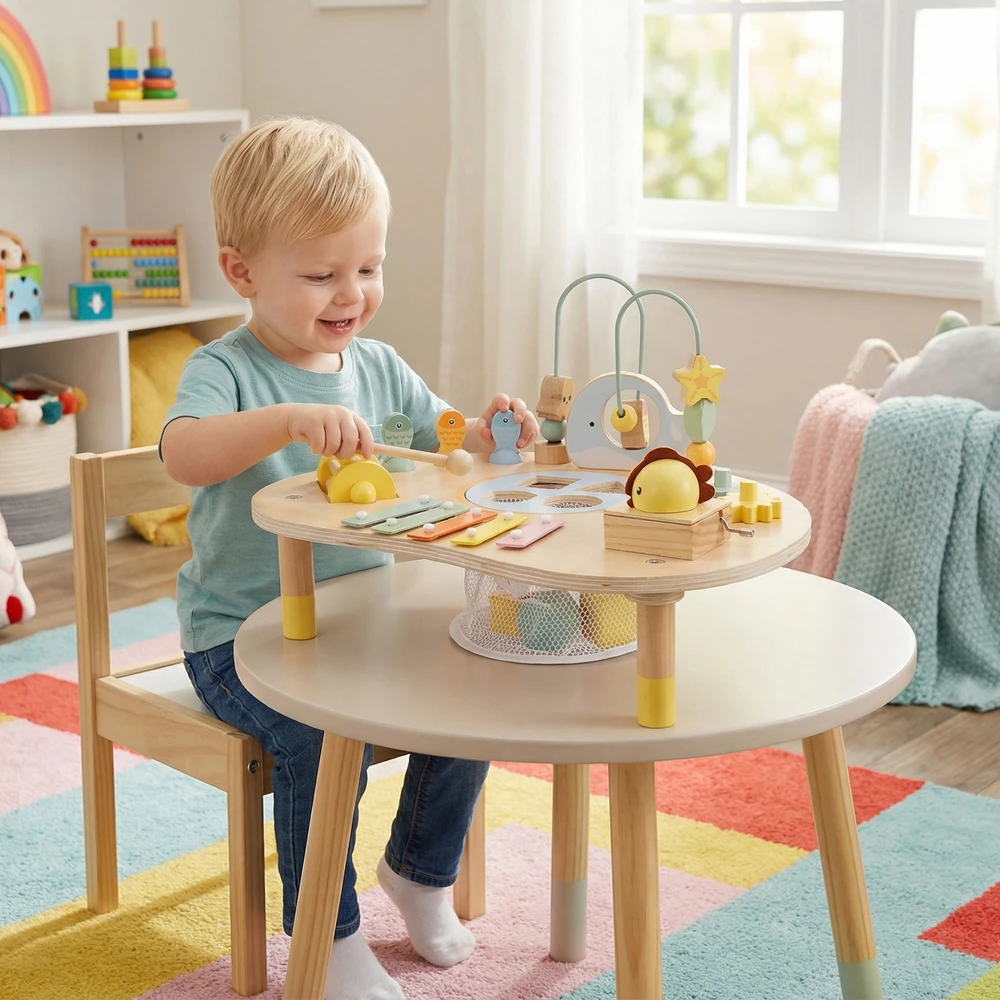 Promotion 7-in-1 Montessori veiklos stalas vaikams 12+ mėn