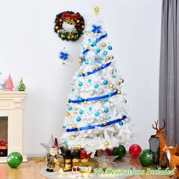 Promotion 8 ft balta dirbtinė PVC kalėdinė eglutė su stovu