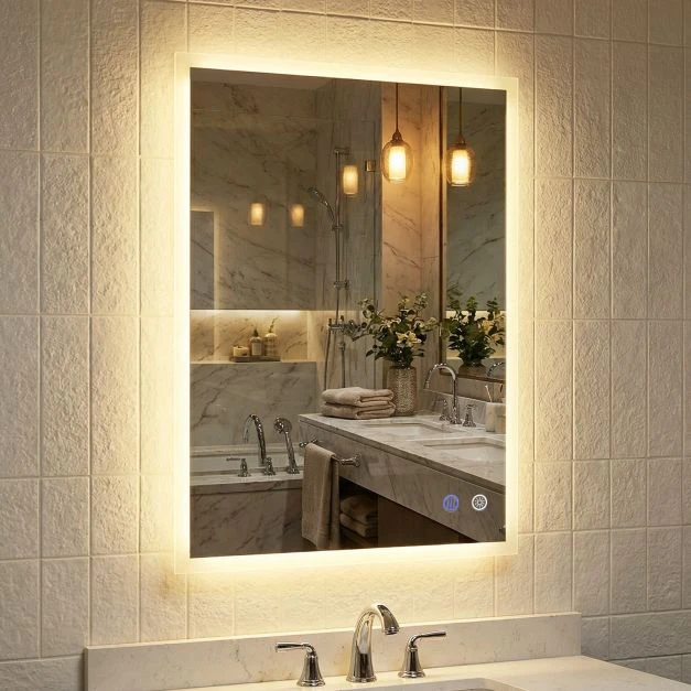 Promotion 80x60 cm LED vonios veidrodis sidabrinis