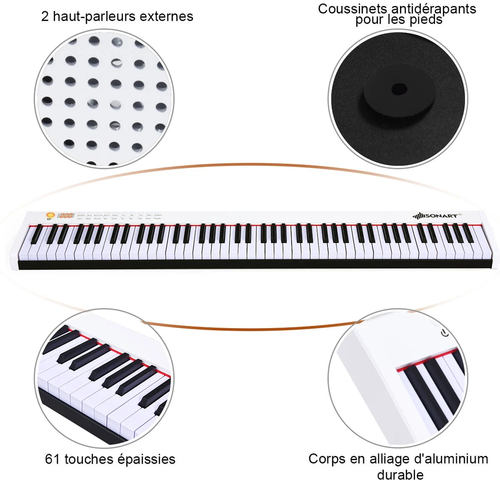 Promotion 88 klavišų skaitmeninis pianinas baltas
