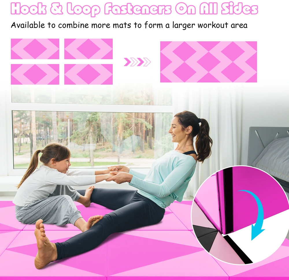 Promotion 8ft PU odos sulankstoma gimnastikos kilimėlis rožinė