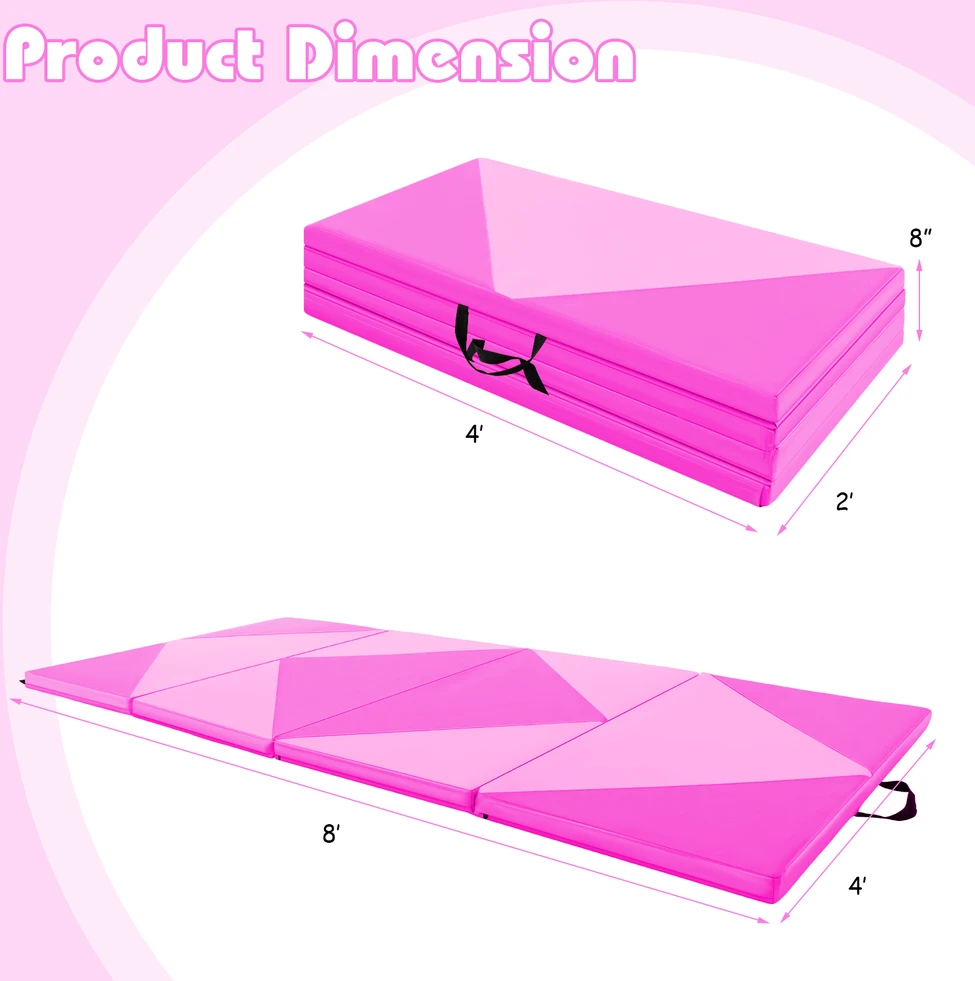 Promotion 8ft PU odos sulankstoma gimnastikos kilimėlis rožinė