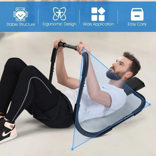 Promotion AB treniruoklis fitness crunch workout exerciser su galvos atrama, juodas