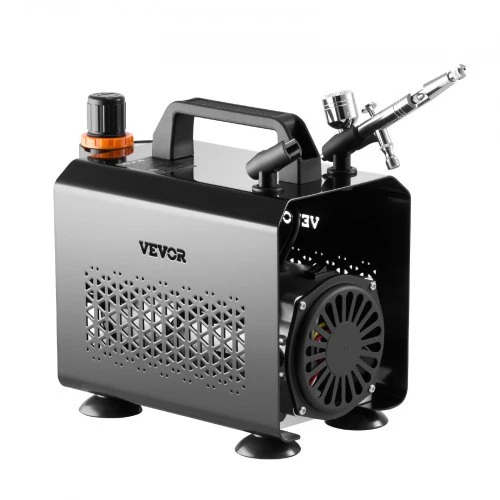 VEVOR Aerografo rinkinys su kompresoriumi TC-802, 120 W, 220-240 V, 1 aerografas, 3 antgaliai