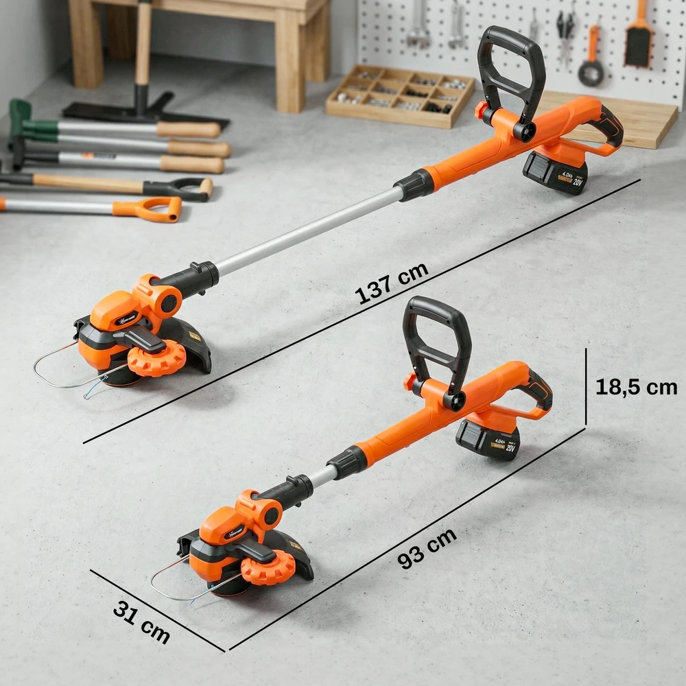 Aosom Akumuliatorinė žoliapjovė 21 V, 25 cm pjovimo plotis, oranžinė