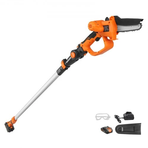 Koduva Akumuliatorinis teleskopinis genėtuvas ir mini grandininis pjūklas VEVOR ET2008, 20V 2Ah, 108-243 cm, 12,7 cm pjovimo storis