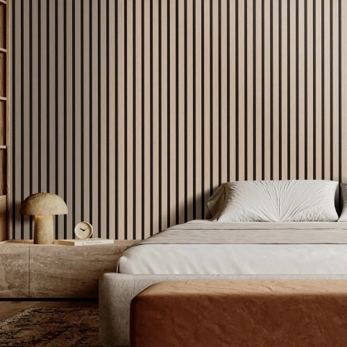 Koduva Akustinės sienų lamelių plokštės VEVOR, MDF, sidabro medžio spalva, 240 x 20 cm, 4 vnt.