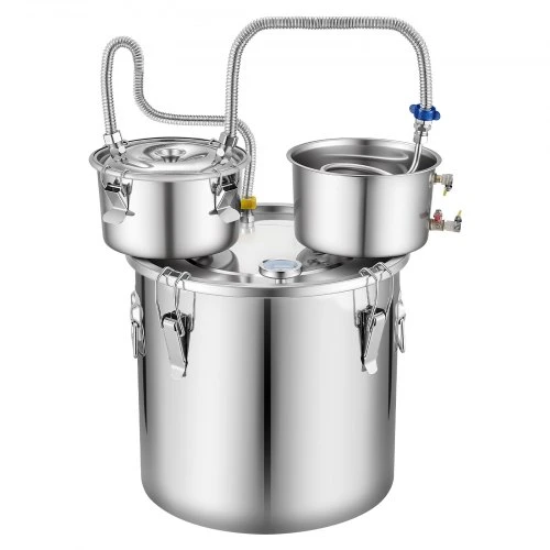 VEVOR Alkoholio distiliatorius, 30 l, su thumper indu, sidabrinis