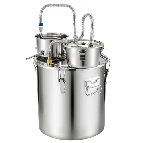 Koduva Alkoholio distiliatorius VEVOR su thumper indu, 50 l, nerūdijantis plienas, sidabrinis