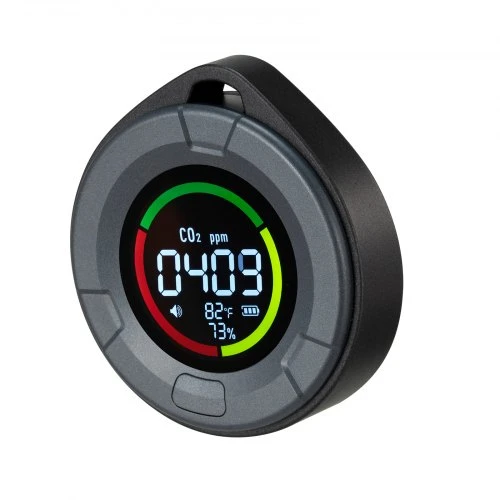 VEVOR Anglies dioksido monitorius PTH-10C su temperatūros ir drėgmės ekranu, 7 x 3 x 7,5 cm