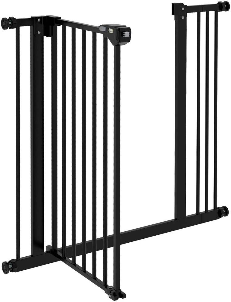 Aosom Apsauginiai varteliai augintiniams, juodi, 74-87 cm