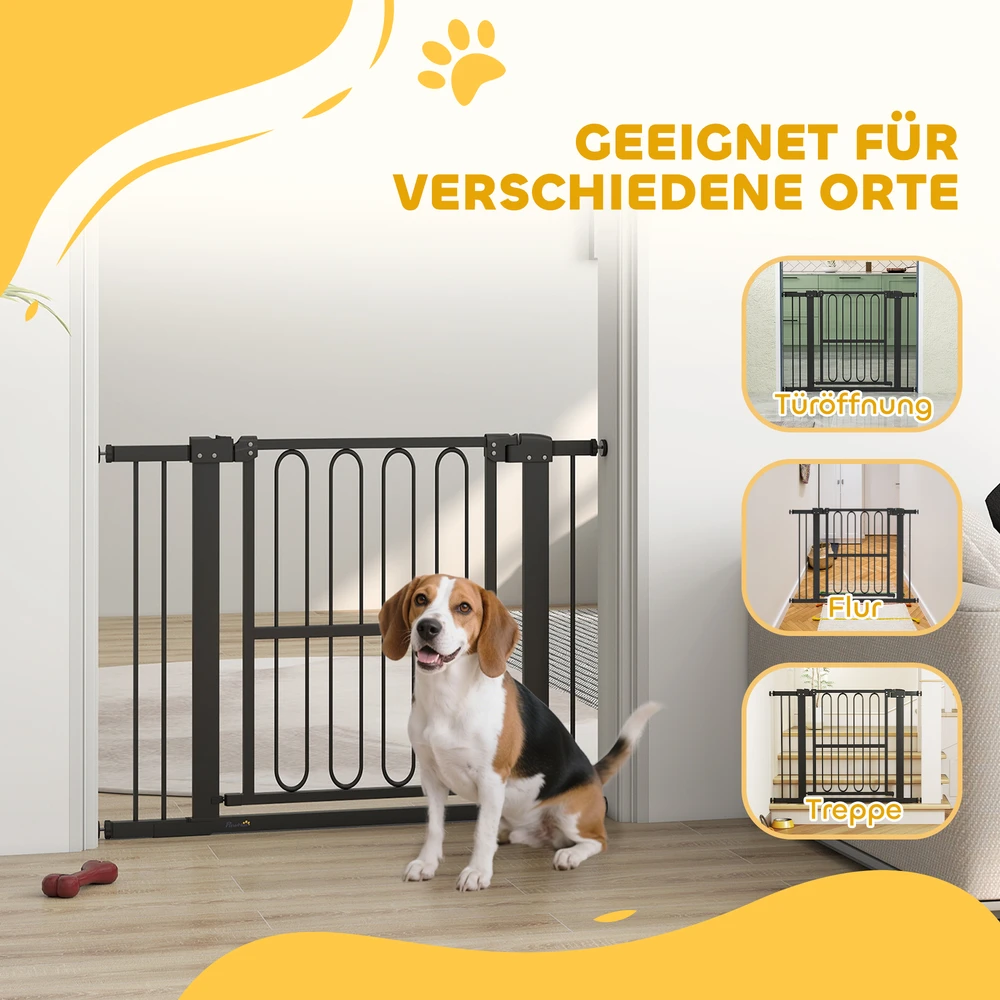 Aosom Apsauginiai varteliai šuniui, 76-104 cm, be gręžimo, juodi