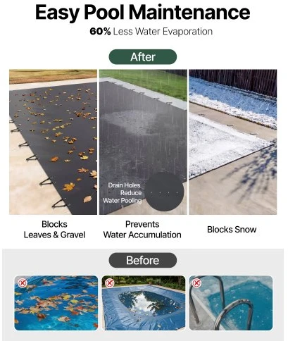 Koduva Apsauginis baseino uždangalas VEVOR, 4 x 7 m, PVC, antracito spalvos