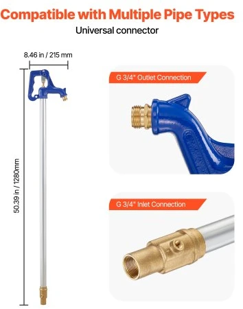 Koduva Apsaugotas nuo užšalimo kiemo hidrantas VEVOR, 128 cm, G3/4, su žarnos jungtimi