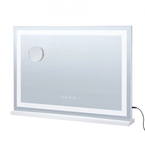 VEVOR Apšviečiamas makiažo veidrodis, baltas, su Bluetooth ir USB, stalinis arba tvirtinamas prie sienos, 80 x 12 x 57 cm