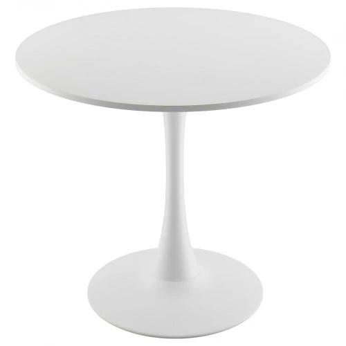 Koduva Apvalus valgomojo stalas VEVOR, baltas, MDF ir geležis, Ø 80 cm, 2-4 asmenims