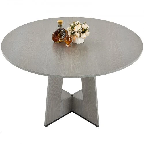 Koduva Apvalus valgomojo stalas VEVOR, pilkas, MDF, 120 x 120 x 75 cm
