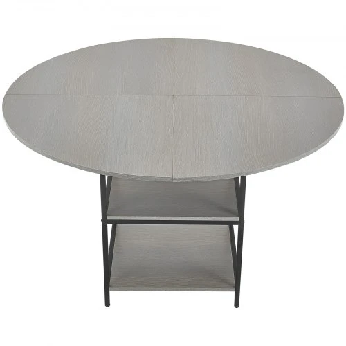 VEVOR Apvalus valgomojo stalas, pilkas, MDF ir geležis, Ø120 x 75 cm