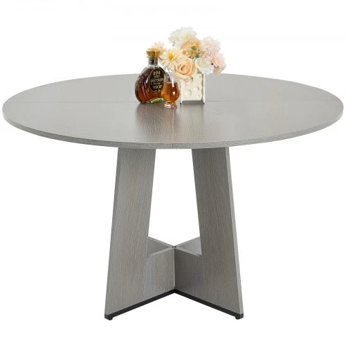 Koduva Apvalus valgomojo stalas VEVOR, pilkas, MDF, 120 x 120 x 75 cm