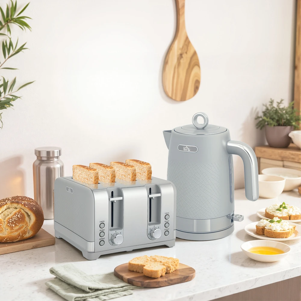Virdulys Aosom Arbatinuko ir skrudintuvo rinkinys, pilkas, 1,7 l, 2200 W