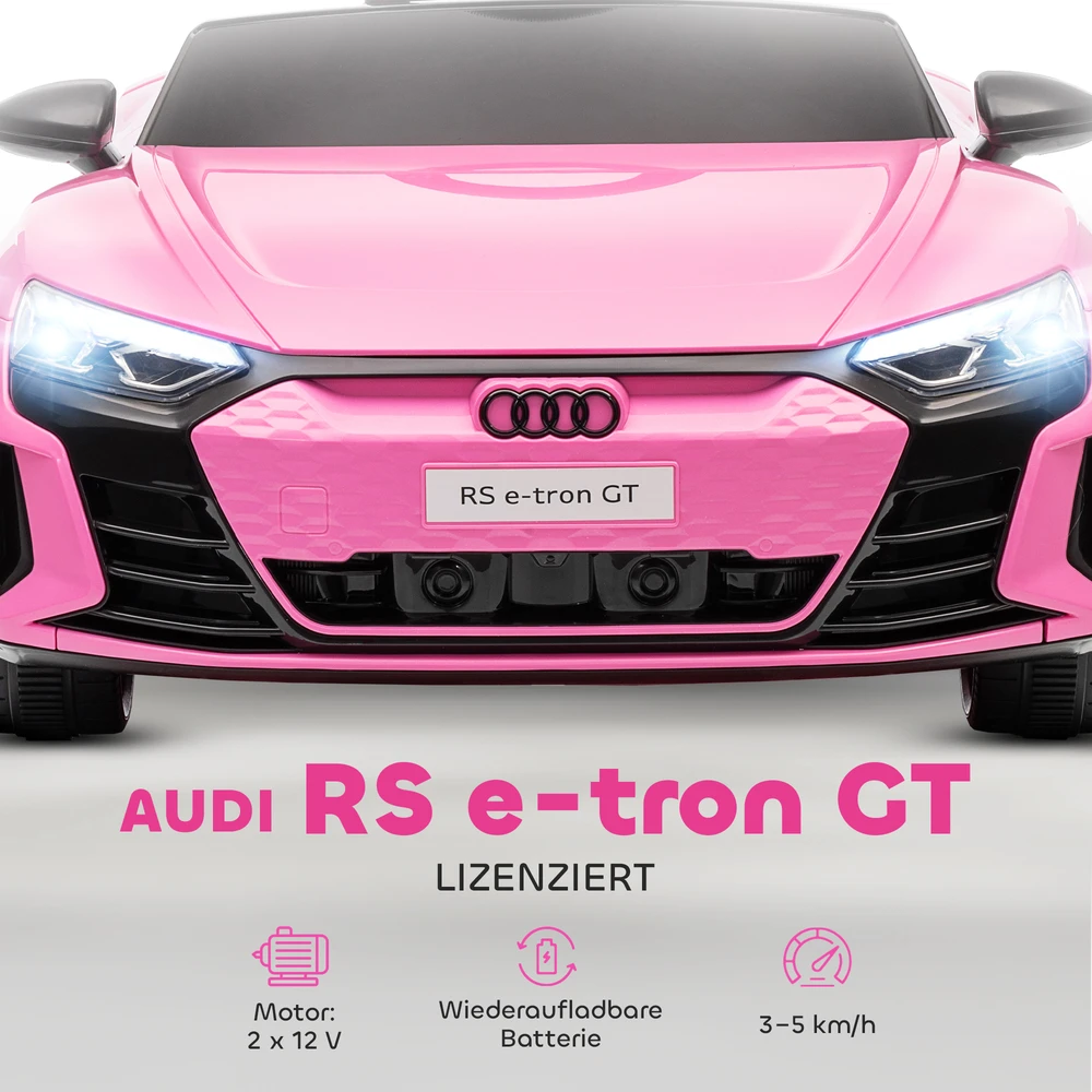 Koduva Audi RS E-tron GT vaikiškas elektrinis automobilis, rožinis, 103 x 58 x 41 cm