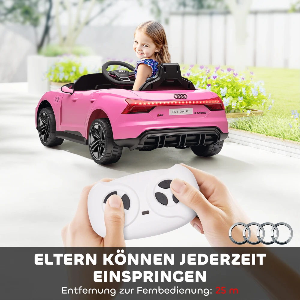 Koduva Audi RS E-tron GT vaikiškas elektrinis automobilis, rožinis, 103 x 58 x 41 cm