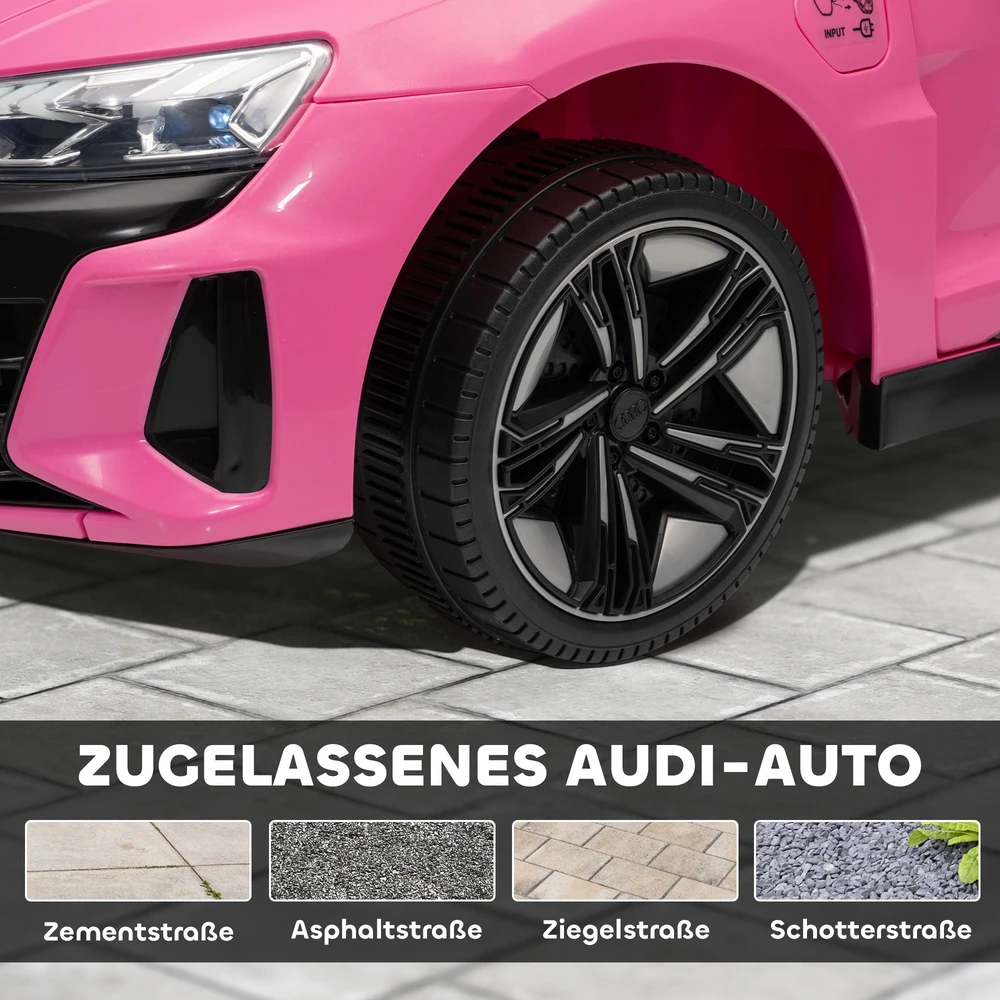 Koduva Audi RS E-tron GT vaikiškas elektrinis automobilis, rožinis, 103 x 58 x 41 cm