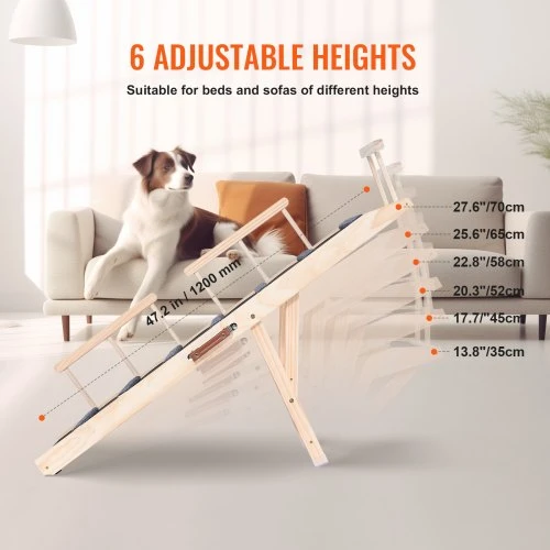 VEVOR Augintinio rampa ATSA2025, medinė, reguliuojama 35-70 cm, 120 x 42 cm
