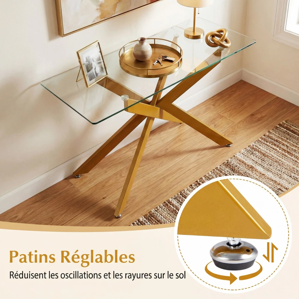 Promotion Auksinis stiklo konsolinis stalas 115x45x78 cm