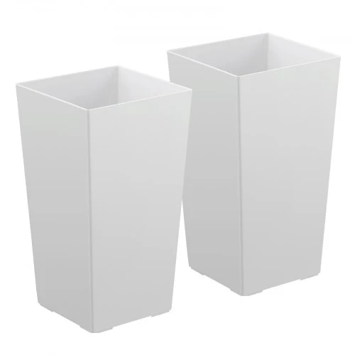 VEVOR Aukšti vazonai, 2 vnt., balti, PP plastikas, 30 x 30 x 55 cm
