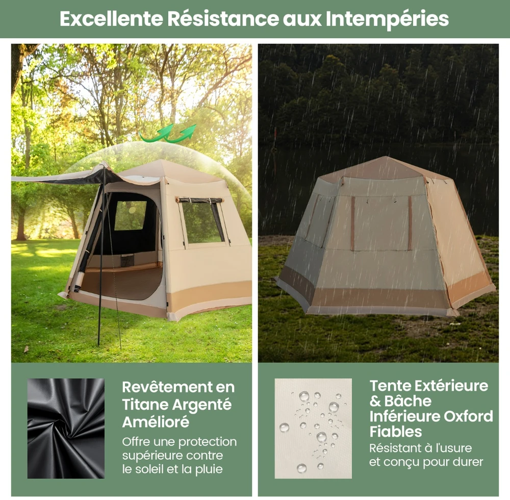 Promotion Automatinė Kempingo Palapinė 4-6 Žmonėms Su Dvigubu Stogu
