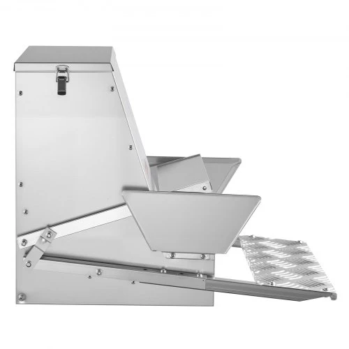 VEVOR Automatinė paukščių lesykla, 18,14 kg, cinkuotas plienas, sidabrinė, 47-54 x 43 x 41 cm