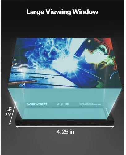 Koduva Automatinio tamsėjimo suvirinimo lęšis VEVOR TC108, 108 x 51 mm, 10 atspalvio, su 2 lanko jutikliais