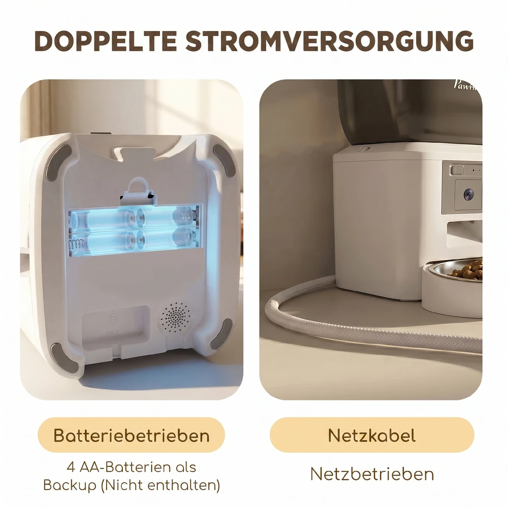 Aosom Automatinis gyvūnų lesintuvas su kamera, 4 l, baltas, D08-103V90WT