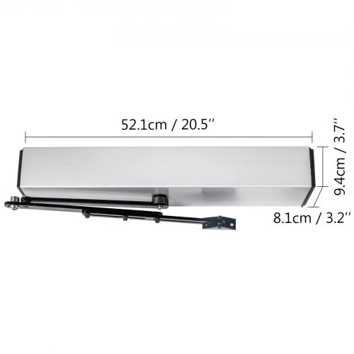 VEVOR Automatinis varstomų durų atidarytuvas, 50 W, 110-240 V, aliuminio lydinys, 52 x 9 x 8 cm