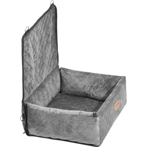 VEVOR Automobilinė kėdutė šuniui, pilka, 60 x 50 x 19 cm, iki 18 kg