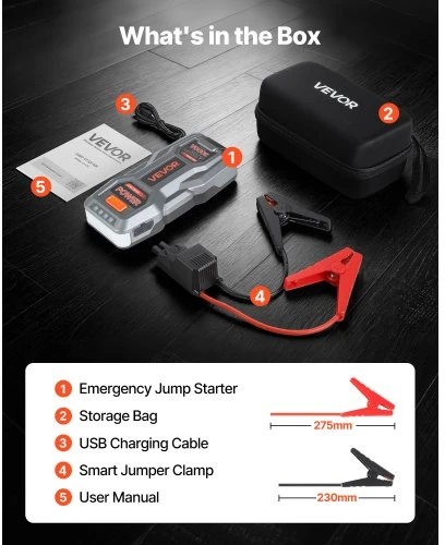 VEVOR Automobilio paleidimo įrenginys H18, 3000 A, 12 V, 16000 mAh