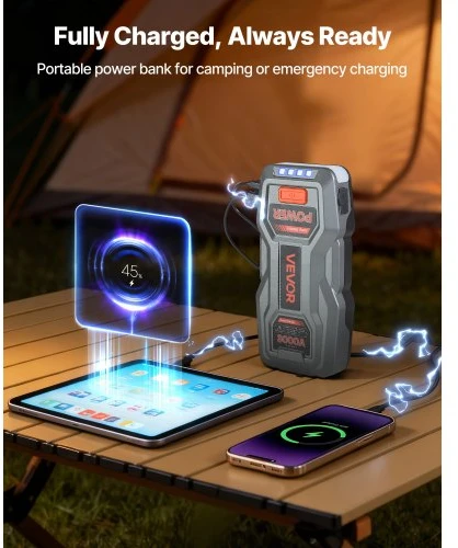 VEVOR Automobilio paleidimo įrenginys H18, 3000 A, 12 V, 16000 mAh