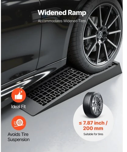 VEVOR Automobilio rampos TS260, 2 vnt., juodos, PP, 70 x 20 x 8 cm, 9072 kg GVW