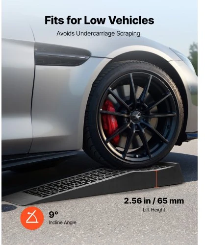 VEVOR Automobilio rampos TS260, 2 vnt., juodos, PP, 70 x 20 x 8 cm, 9072 kg GVW