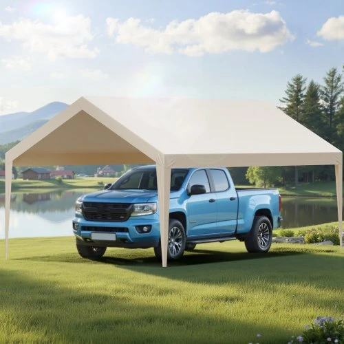 Koduva Automobilio stoginės keičiamas uždangalas VEVOR, 3,6 x 6 m, smėlio spalvos