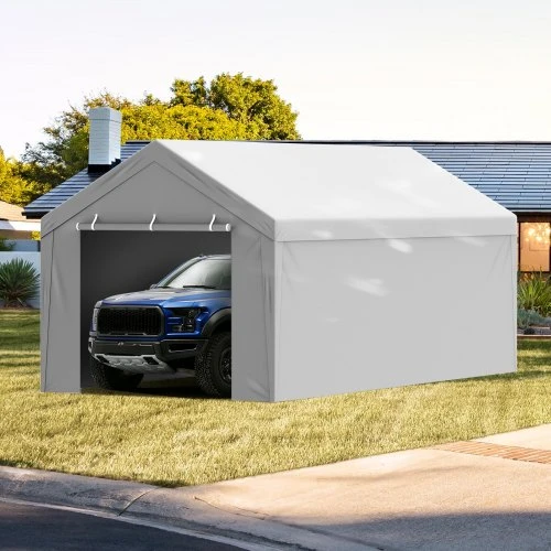 Koduva Automobilio stoginės keičiamas uždangalas VEVOR su šonine sienele, 600 x 300 cm, baltas