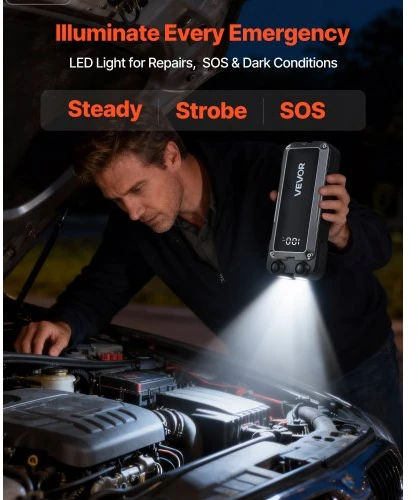 VEVOR Automobilio užvedimo starteris CP-F87, 4000 A, 12 V, 24000 mAh