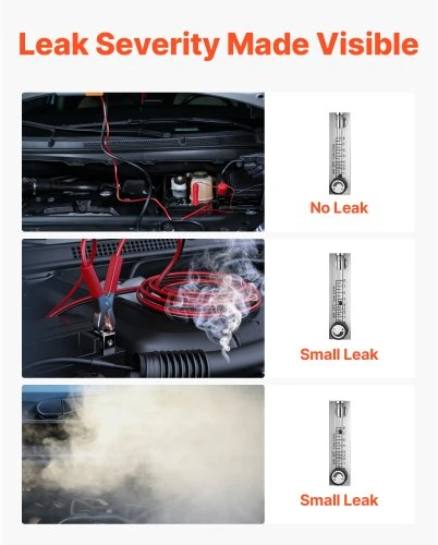 VEVOR Automobilių dūmų nuotėkio detektorius SD712, DC 12 V, juodas/oranžinis