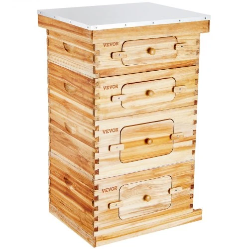 VEVOR Avilys FX2+2, 40 rėmų, eglės mediena, 2 gilūs + 2 vidutiniai korpusai, 56 x 46 x 93 cm