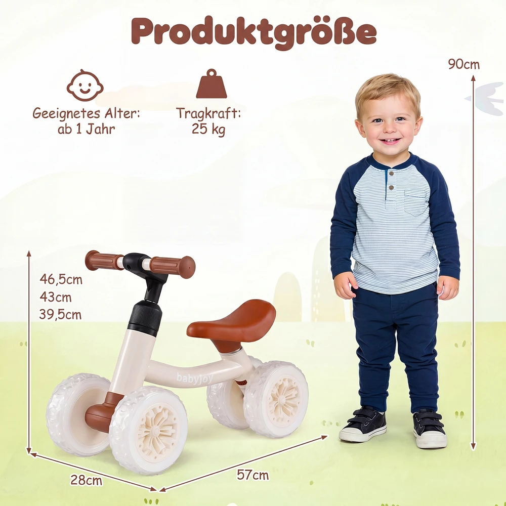 Promotion Balansinis dviratukas be pedalų vaikams, baltas / rožinis