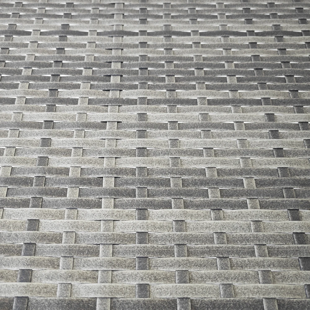 Aosom Balkono stalas, pusapvalis, poliratano ir metalo, pilkas, 100 x 50 x 74 cm