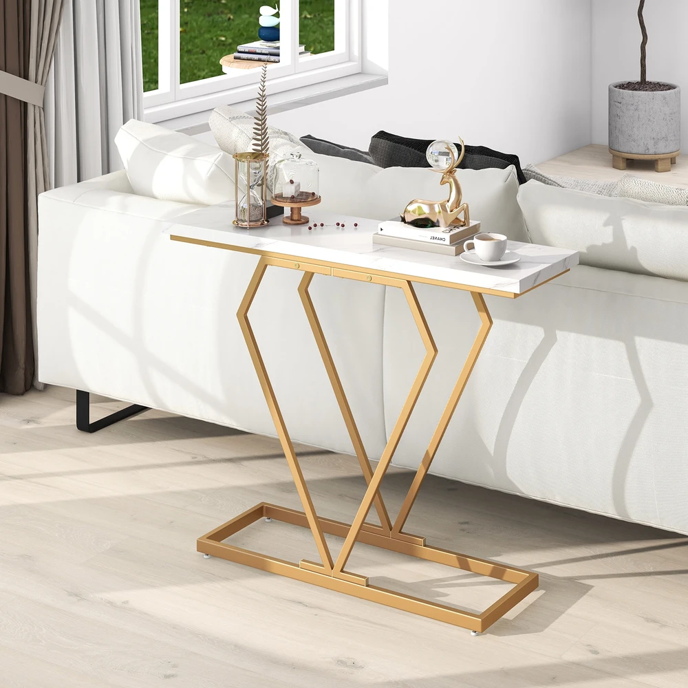 Promotion Balta konsolė su auksiniu rėmu