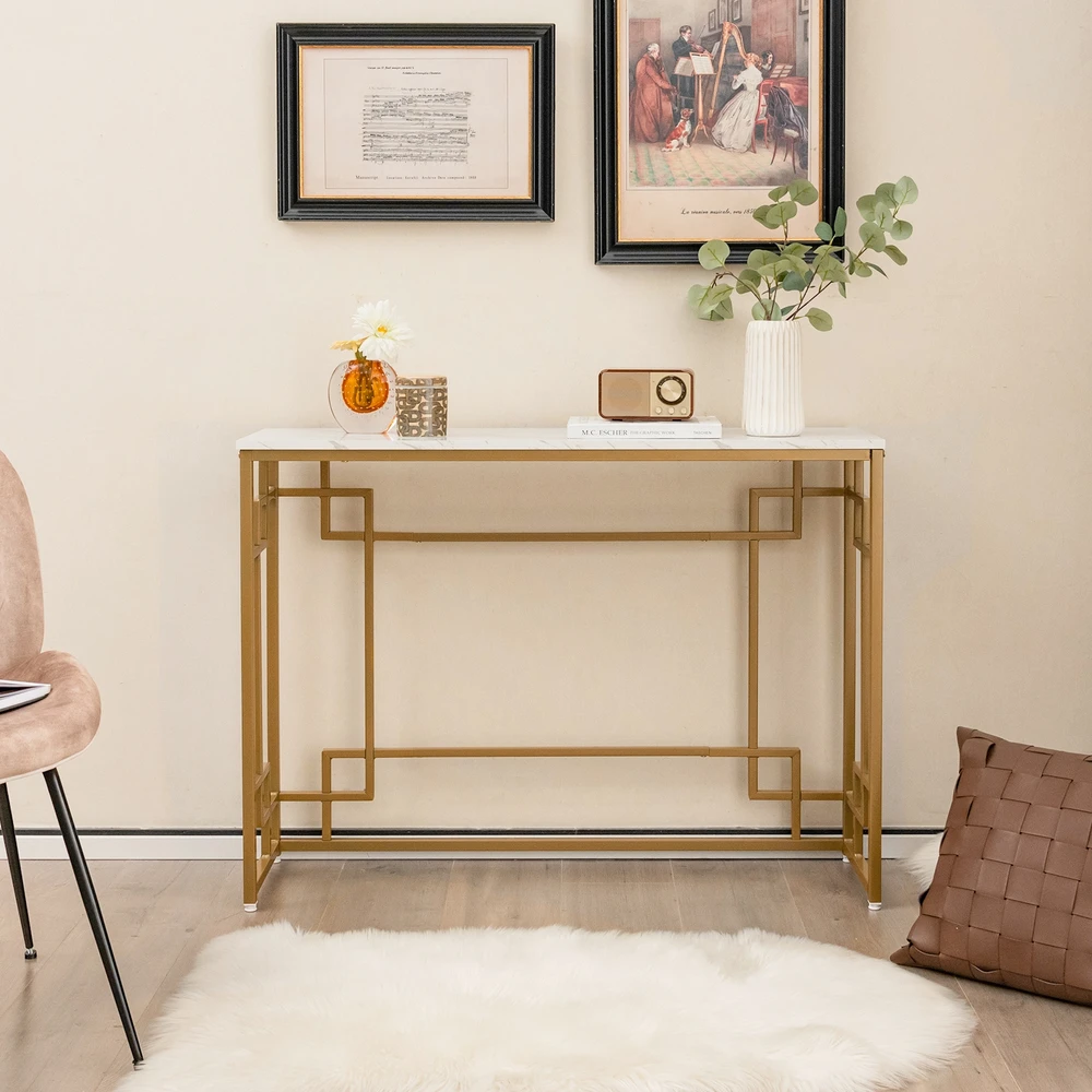 Promotion Balta konsolė su geometriniu rėmu