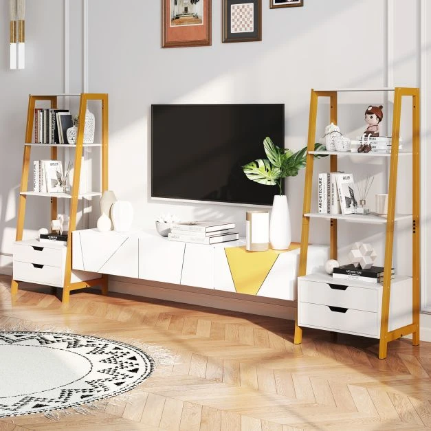Promotion Balta kopėčių lentyna su stalčiais